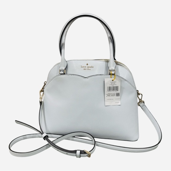 Kate Spade Payton Medium Dome Satchel Saffiano Leather White Dove 9"h x12"w $399 - Picture 1 of 10